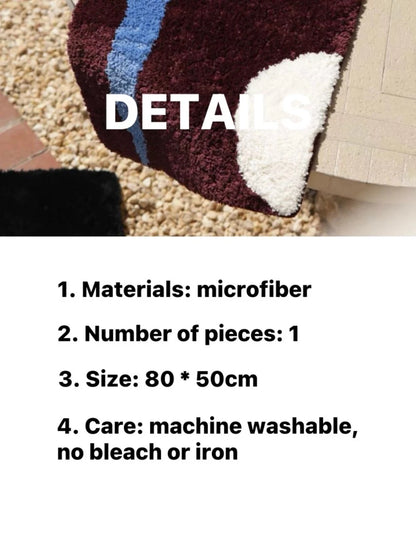 Ultra Soft Contemporary Abstract Bath Rug, Absorbent, Anti-Slippery Mat
