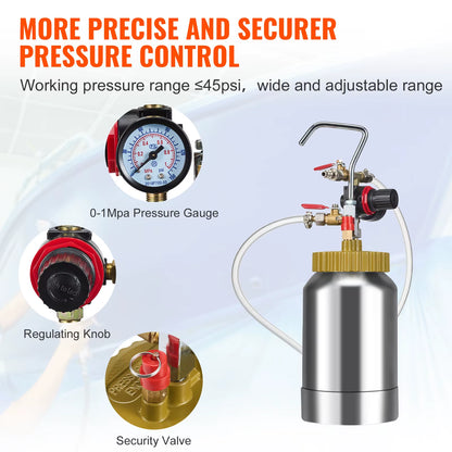 Succebuy 2L/0.5Gal Lightweight Spray Paint Pressure Pot with 1.8mm Nozzle and 3M Hoses