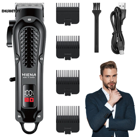 HIENA Electric Hair Clipper Barber Finish Cutting Machine 5V/1A USB Rechargeable Cordless Beard Trimmer Wet and Dry Haircut