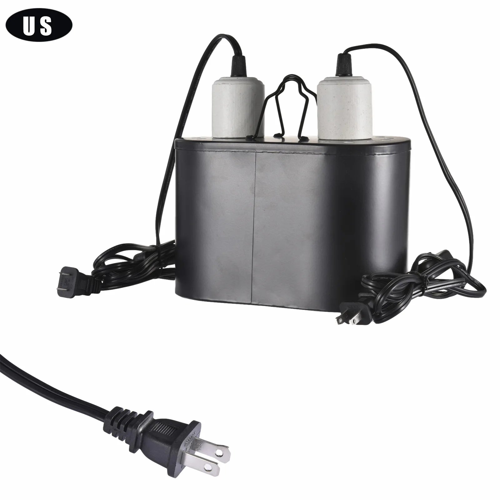 Dual Reptile Light Fixture Dual Deep Heat Lamps UVB Light Fixture for Reptiles Dome Heat Lighting Lamp Combo Kit