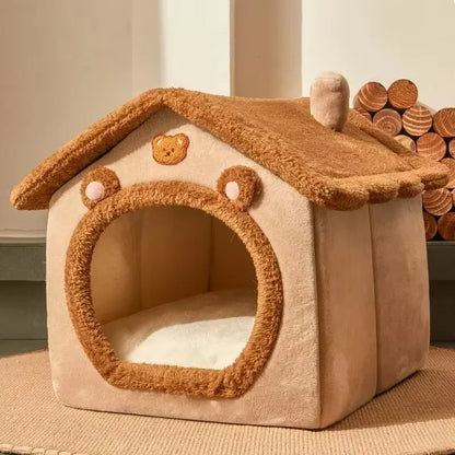 Cozy Foldable Dog House Bed Mat - Perfect Winter Retreat for Small to Medium Dogs and Cats