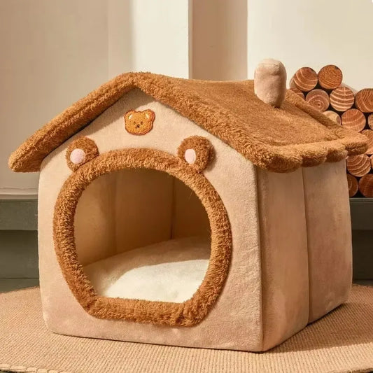 Cozy Foldable Dog House Bed Mat - Perfect Winter Retreat for Small to Medium Dogs and Cats