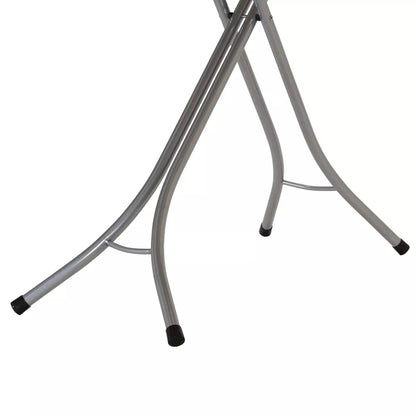 Wide Top Ironing Board with Silver Frame and Silicone-Coated Cotton Cover, Collapsible Design, 49" x 18