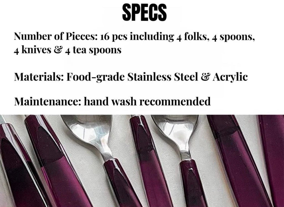 Meteor Flatware Set of 16 Pcs ( $3.5 Each ) - Sleek Modern Cutlery Silverware Set