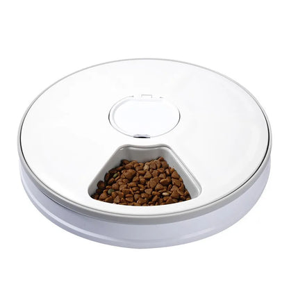 6-Cell Smart Pet Feeder - Bpa-Free Dual Gear System & Mood Music, 24H Timer with Anti-Jam Design for Cats/Dogs, Easy Clean