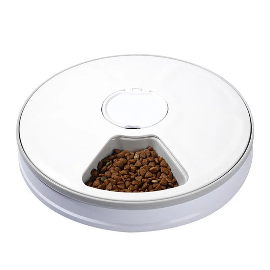 6-Cell Smart Pet Feeder - Bpa-Free Dual Gear System & Mood Music, 24H Timer with Anti-Jam Design for Cats/Dogs, Easy Clean