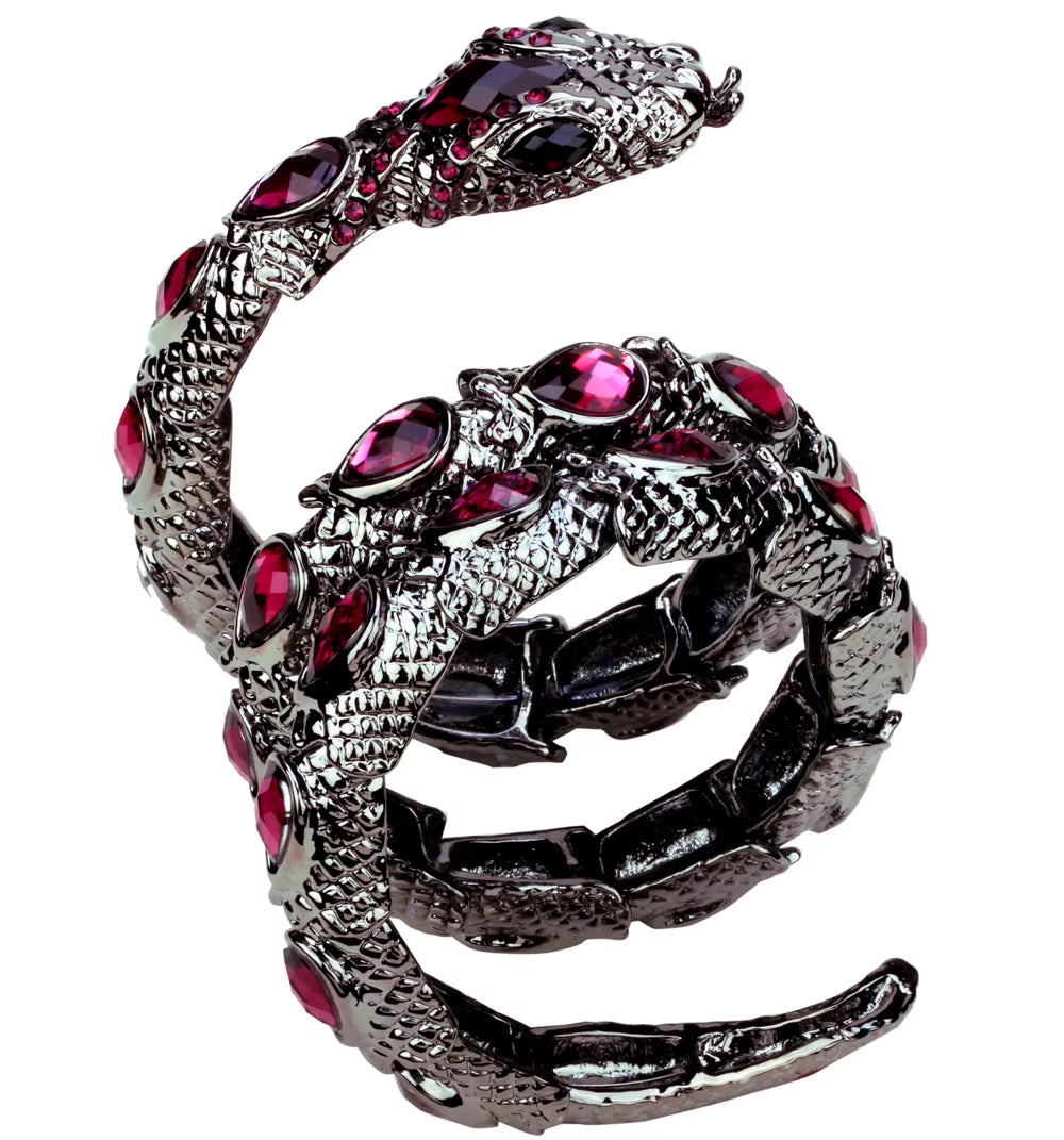 YACQ Stretch Snake Bracelet Armlet Upper Arm Cuff Women Punk Rock Crystal Bangle Jewelry Gold Silver Color Dropshipping A32