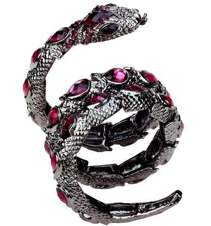 YACQ Stretch Snake Bracelet Armlet Upper Arm Cuff Women Punk Rock Crystal Bangle Jewelry Gold Silver Color Dropshipping A32