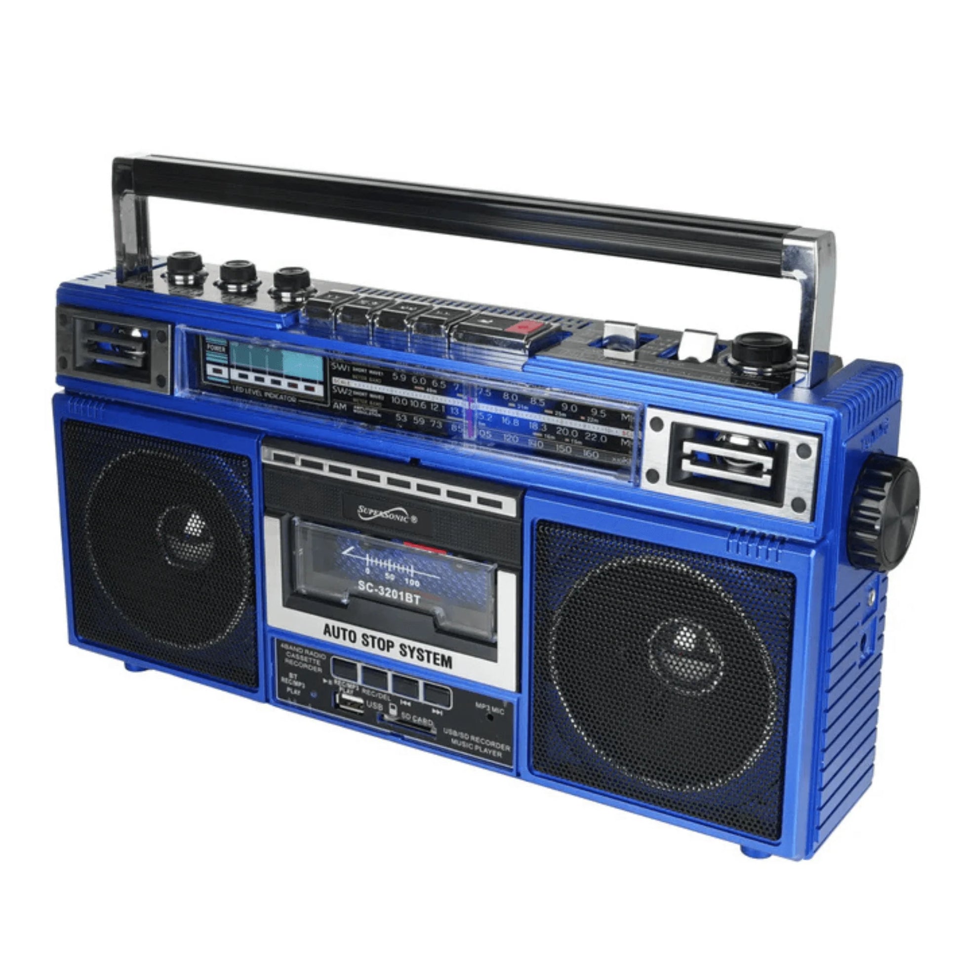 Supersonic 4 Band Bluetooth Radio & Cassette Player + Cassette to Mp3 Converter