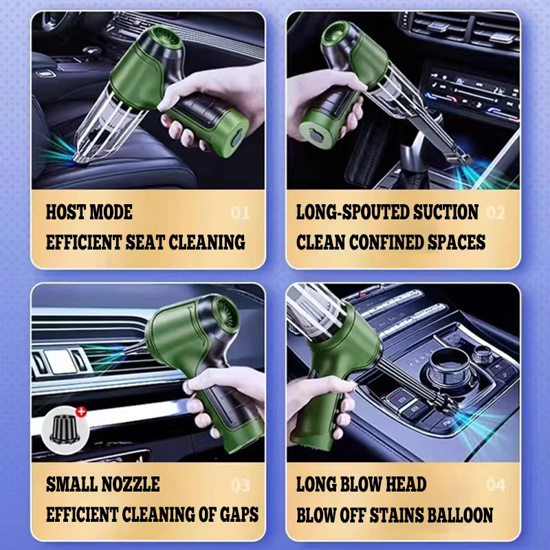 Car Wireless Vacuum Cleaner, Multi-Function Powerful Blowing and Suction, Household Handheld High-Power Dust Collector