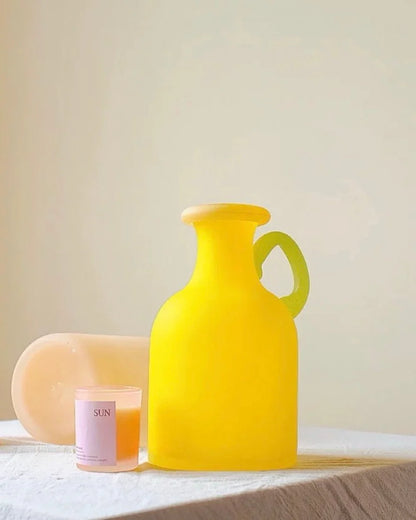 Handblown Bonbon Whimsical Pitcher Vase, Eclectic Table Setting Centrepieces