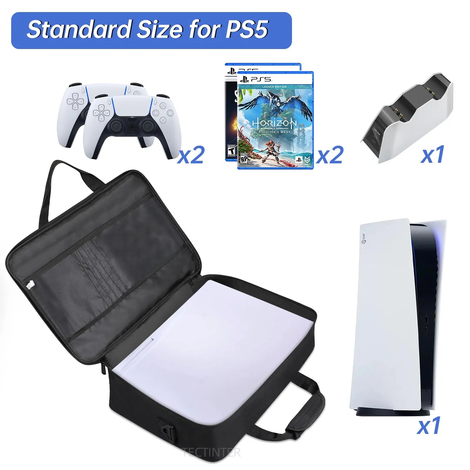 For PS5 Handheld Storage Bag Travel Carrying Case for Sony Playstation 5 Protective Shoulder Big Storage Bag Canvas Case Handbag