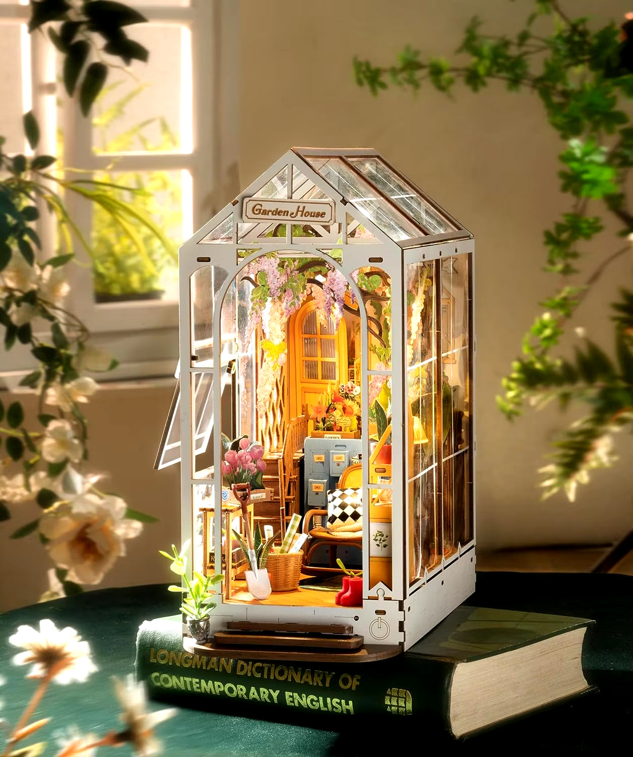 Robotime Rolife DIY Book Nook Wooden Miniature Doll House for Bookshelf Insert Furniture