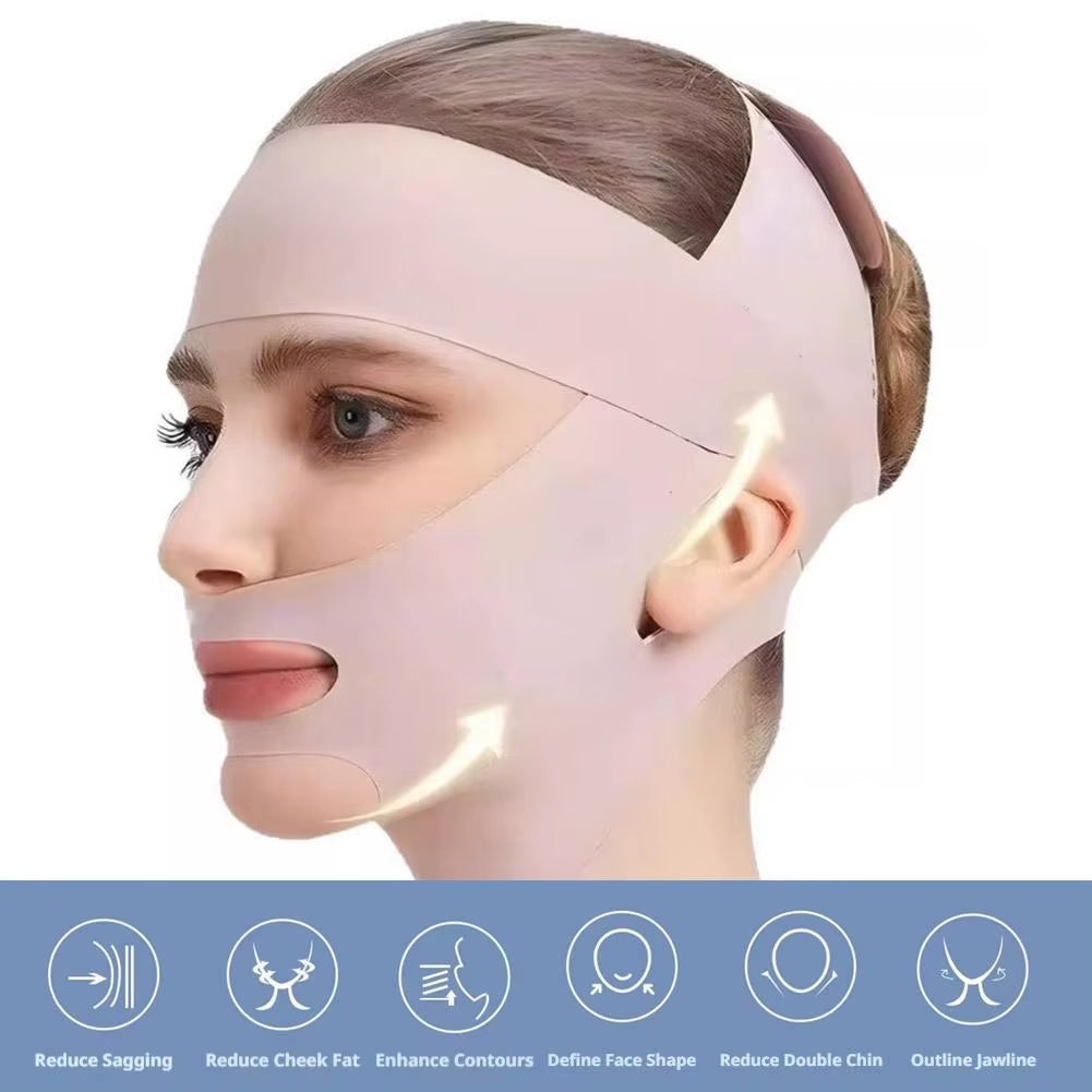 Facial Slimming Bandage for Relaxation and Lift - Double Chin Reduction and Facial Contouring Massage Belt