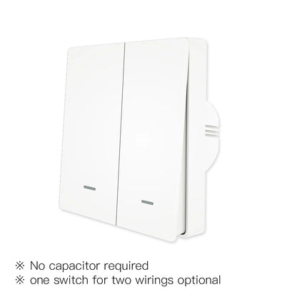 Smart Light Switch No Neutral Wire No Capacitor Needed Smart Life 2/3 Way Works with Alexa Google Home 2Mqtt