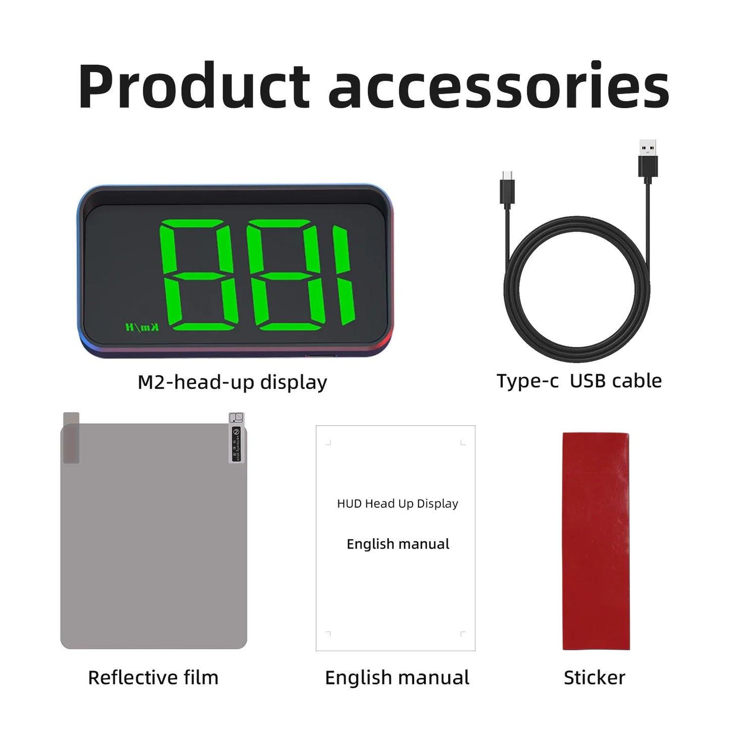 Head up Display M2 GPS HUD Car Universal Speedometer KMH USB Cable Plug & Play GPS & Beidou Dual Satellite System