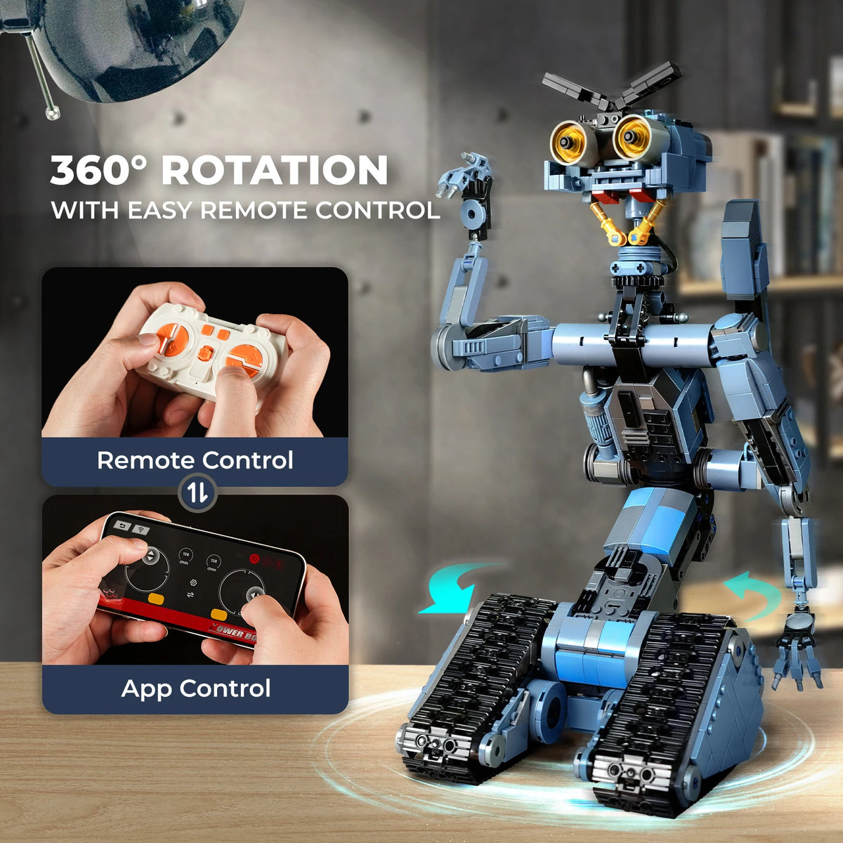 1176-Piece Johnny 5 Robot Building Blocks Set - Short Circuit Model - Classic Movie Collectible - Creative Christmas Gift for Adult Fans