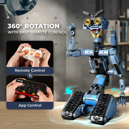 1176-Piece Johnny 5 Robot Building Blocks Set - Short Circuit Model - Classic Movie Collectible - Creative Christmas Gift for Adult Fans