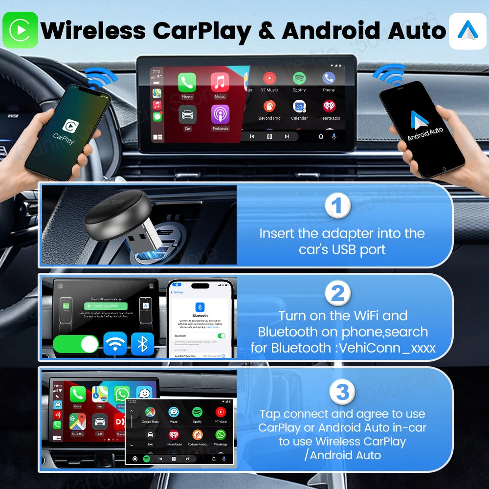 Carlinkit 5.0 Mini Ultra & Mini 5 Pro Wireless Adapter for Seamless Wireless CarPlay and Android Auto Connectivity