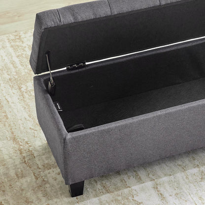 Redlife 42'' Storage Ottoman Bench, Tufted Entryway Bedroom Bench Footrest Stool W/ Flipping Lid Safety Hinge 66 L Storage Space