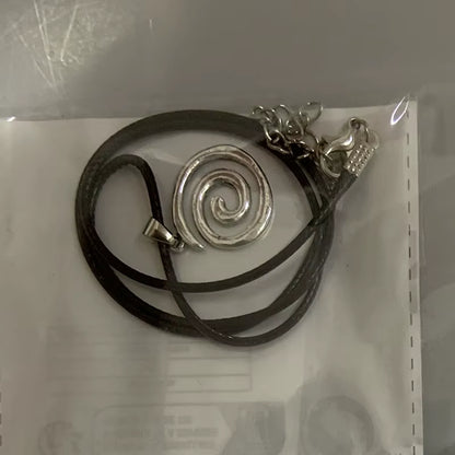 Vintage Spiral Vortex Pendant Necklace with Hand-Woven Leather Rope for Women - Bohemian Goth Fashion Jewelry 2026 Y2K Collection
