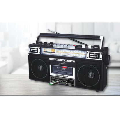 Supersonic 4 Band Bluetooth Radio & Cassette Player + Cassette to Mp3 Converter