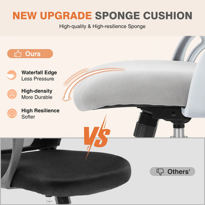 JHK Ergonomic Mesh Backrest Office Chair with Adjustable Height and Rolling Wheels for Home and Gaming Use