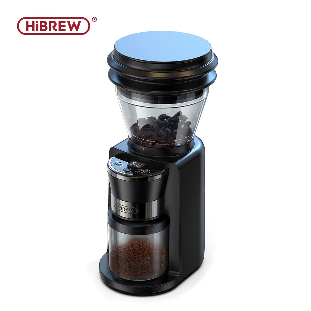 Hibrew Electric Burr Coffee Grinder with 34 Grind Settings for Espresso and Pour Over, Featuring Visual Bean Storage G3