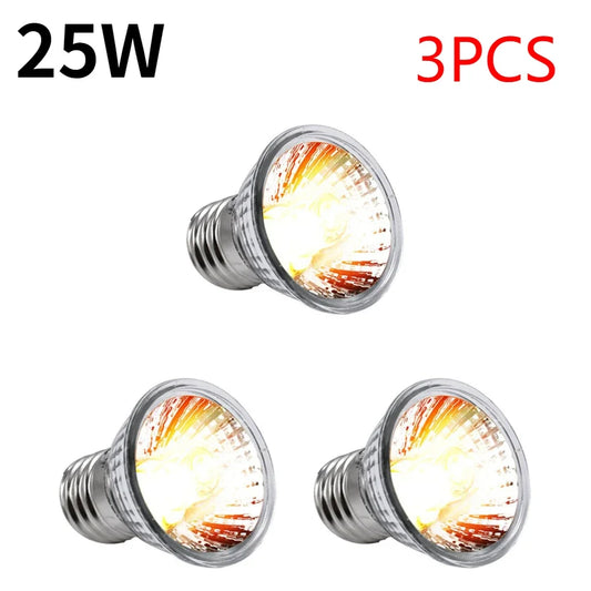 25W UVA+UVB Reptile Lamp Bulb Turtle Basking UV Light Bulbs Heating Lamp Full Spectrum Sunlamp for Amphibians Lizards