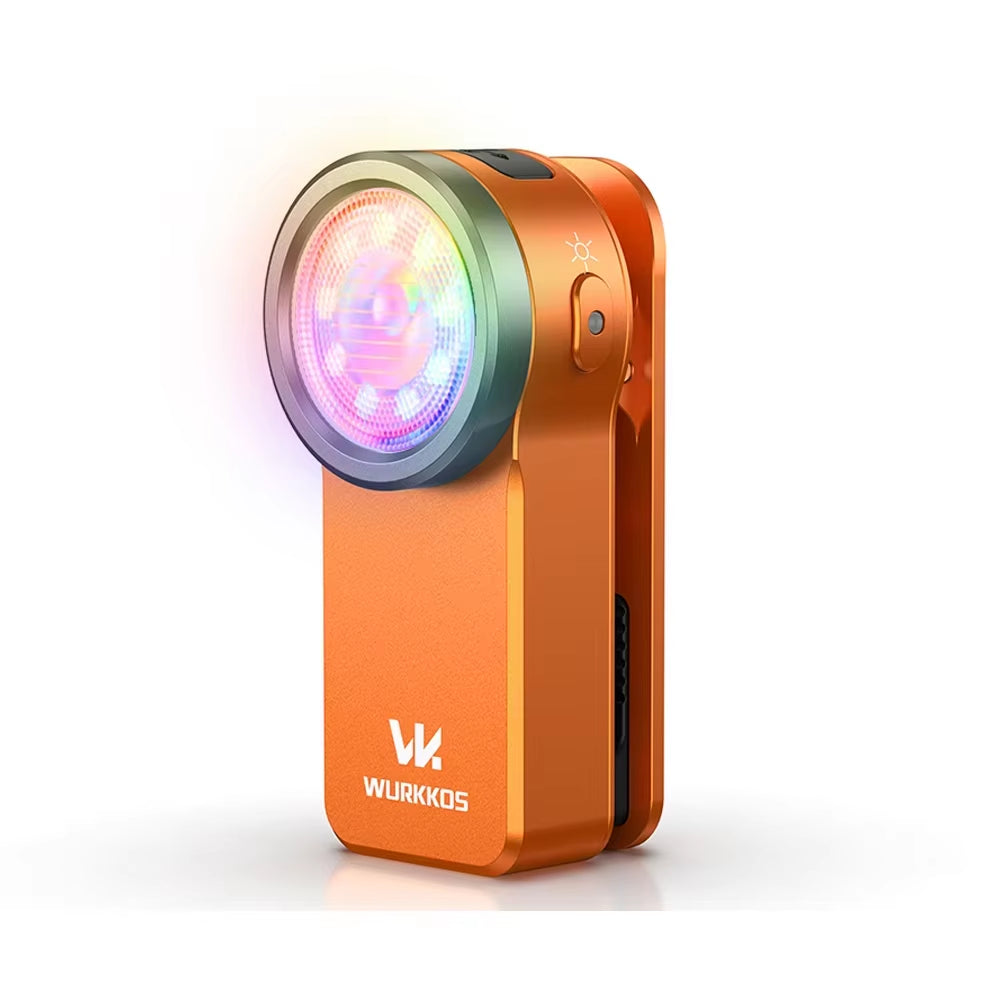 HD03 680LM Mini Clip Light USB C Rechargeable Pocket Flashlight Spotlight/Floodlight Portable EDC RGB Torch with Magnet