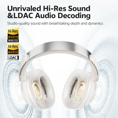 QCY H3S Over-Ear Headphones with Hi-Res LDAC and Spatial Sound, Adaptive ANC, Bluetooth 6.0, 102 Hours Battery Life