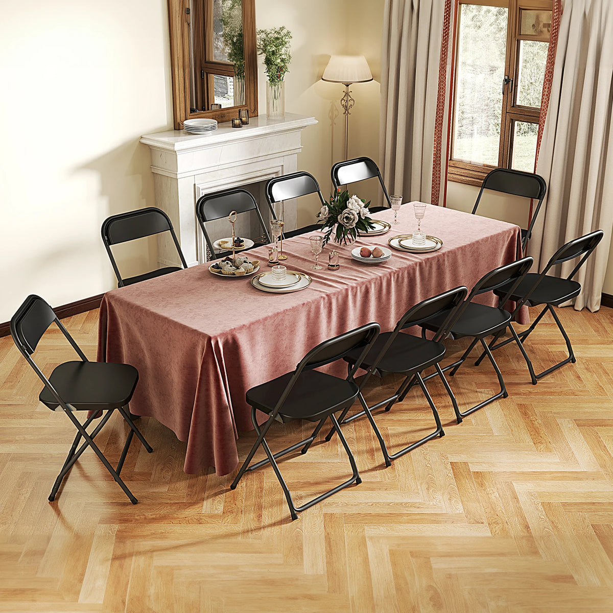 JHK Lightweight Plastic Folding Chairs - 4/6 Pack, 330LB Load Capacity, Versatile for Indoor/Outdoor Use, Ideal for Living Room and Home Office