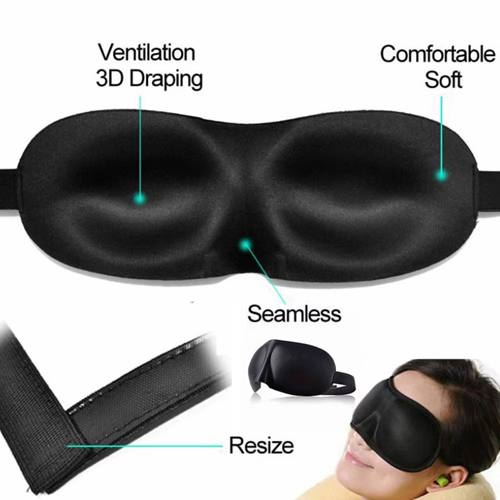 3D Padded Sleep Mask - Soft Eye Blindfold for Travel and Relaxation, Enhancing Comfort and Eye Health