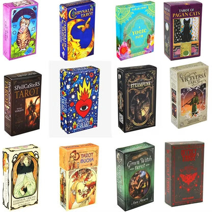 HOT 400 Style Tarot Cards Oracle Golden Art Nouveau the Green Witch Universal Celtic Thelema Steampunk Tarot Board Deck Games
