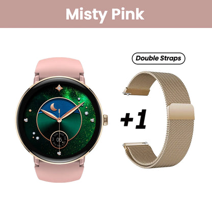 The NEW 2025  Lily 2 Voice Calling Female Smartwatch 1.2" AMOLED Screen Double Strap Health Management Sports Smart Watch