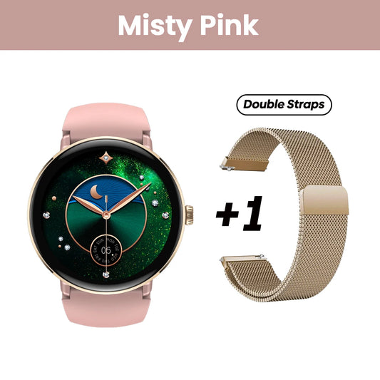 The NEW 2025  Lily 2 Voice Calling Female Smartwatch 1.2" AMOLED Screen Double Strap Health Management Sports Smart Watch