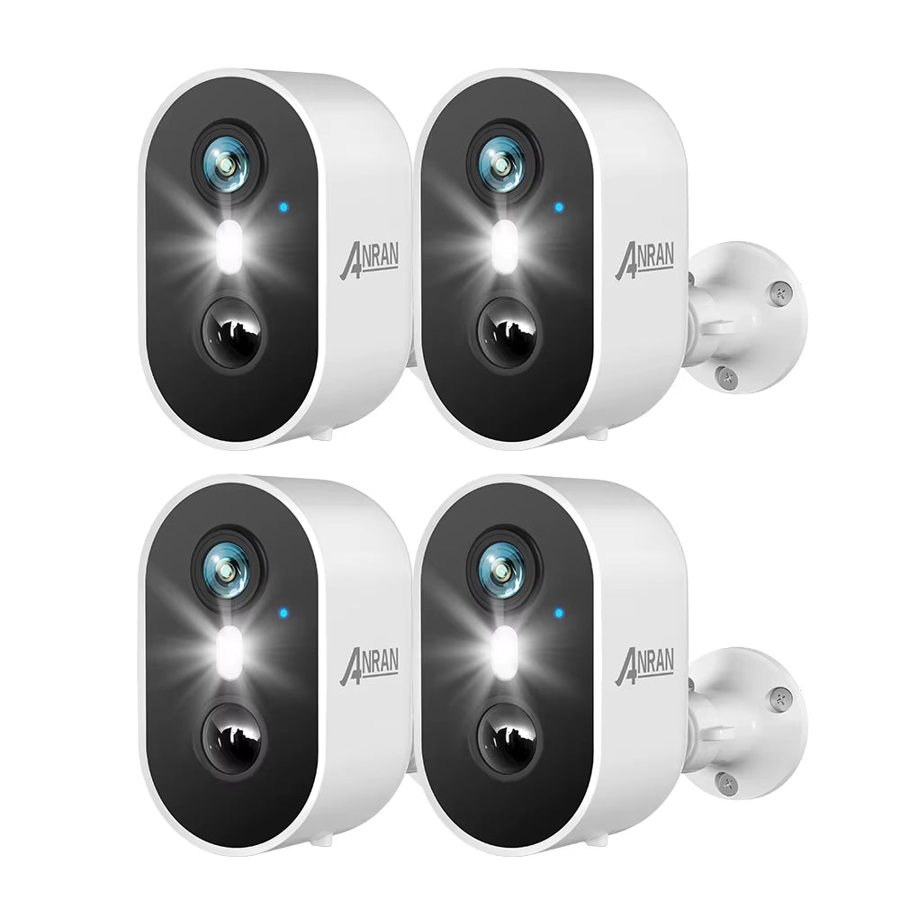 ANRAN 2K Rechargeable Battery Camera 2.4G Wifi Camera Wireless Home Surveillance Security Cameras PIR ,IP65 ,Work with ANRAN App