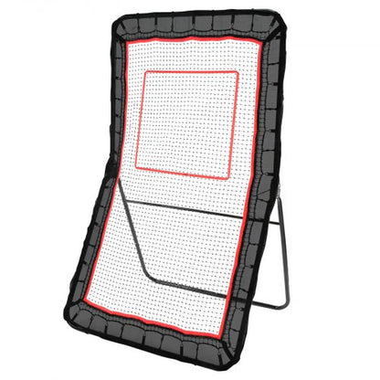 Lacrosse Rebounder for Backyard, 4X7 Ft Volleyball Bounce Back Net, Pitchback Throwback Baseball Softball Return Training Screen, Adjustable Angle Shooting Practice Training Wall with Target