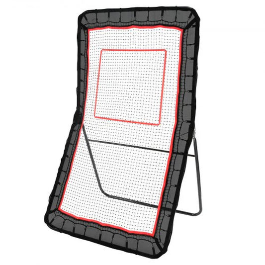 Lacrosse Rebounder for Backyard, 4X7 Ft Volleyball Bounce Back Net, Pitchback Throwback Baseball Softball Return Training Screen, Adjustable Angle Shooting Practice Training Wall with Target