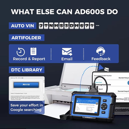 TOPDON Artidiag600S Professional OBD2 Scanner and Automotive Diagnostic Tool for ABS, Airbag, Oil, EPB, DPF, TPMS, and BMS Reset