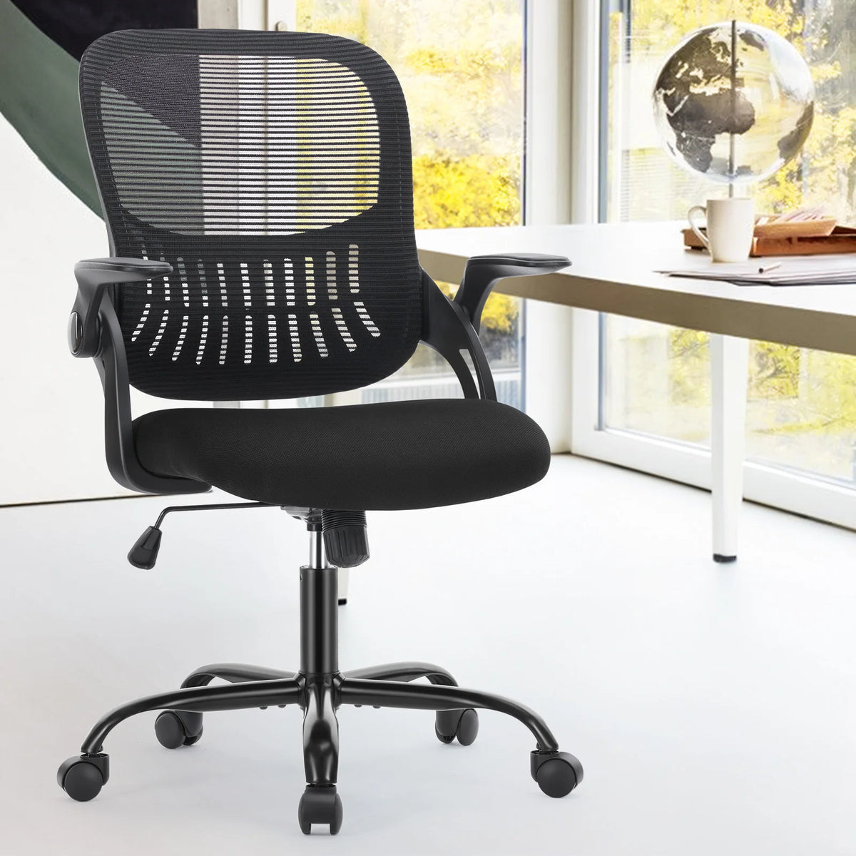 JHK Ergonomic Mesh Backrest Office Chair with Adjustable Height and Rolling Wheels for Home and Gaming Use