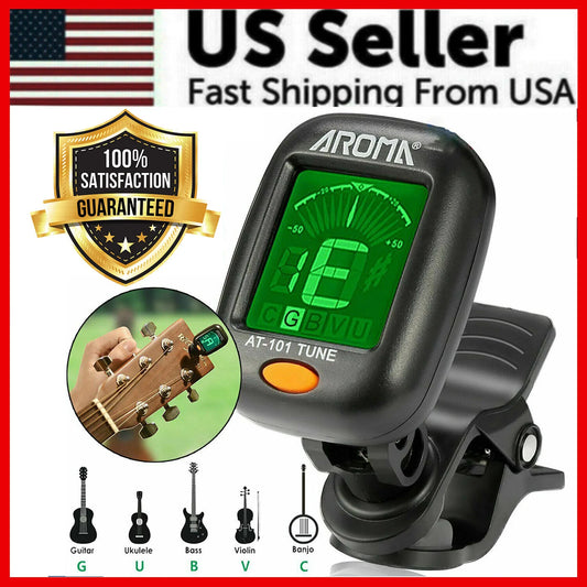 LCD Clip on Chromatic Acoustic Electric Guitar Bass Ukulele Banjo Violin Tuner