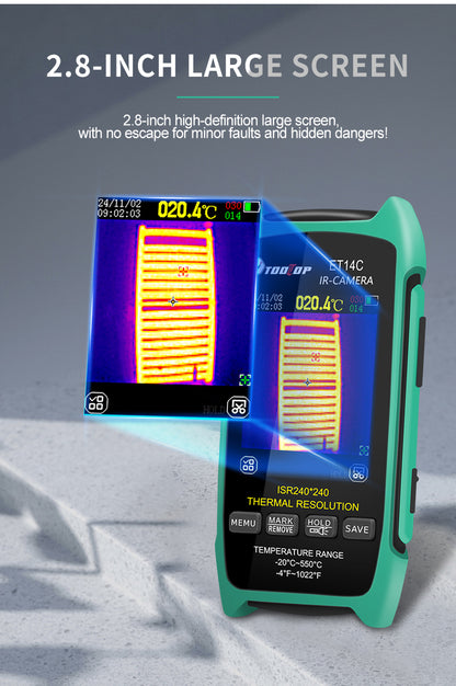 TOOLTOP ET14C+ 2.8Inch Thermal Imager 25Hz Home Thermal Imaging Camera Isr240X240 Thermography with Stand Electrical Fault Detect