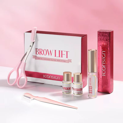 Professional DIY Eyebrow Perming Kit - ICONSIGN Brow Lamination Set for Home Use, Lasts 45-60 Days
