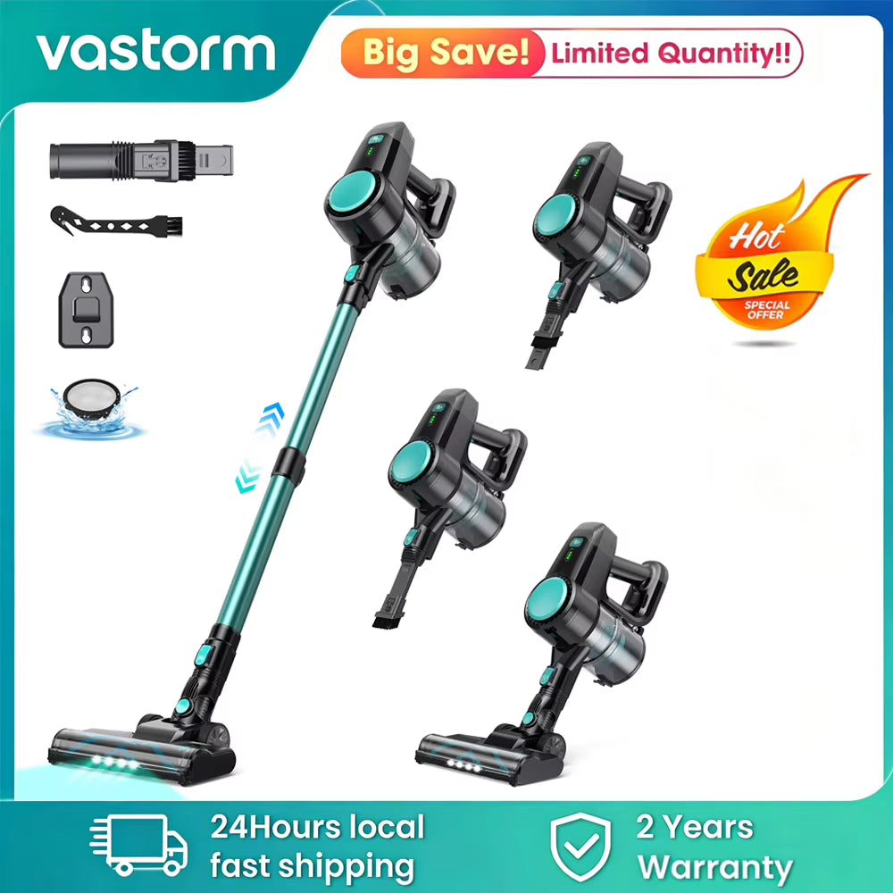 Vastorm N3T Cordless Stick Vacuum Cleaner - 40Kpa Powerful Suction, 3-in-1 Ultra Lightweight Handheld Design, Up to 40 Minutes Runtime for Carpets and Pet Hair