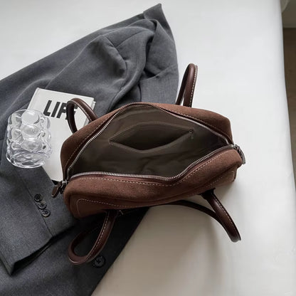  Women Shoulder Bag Multi Pocket Underarm Bag Faux Suede Tote Purse Zipper Satchel Bag Designer Brand Ladies Shoulder Bag