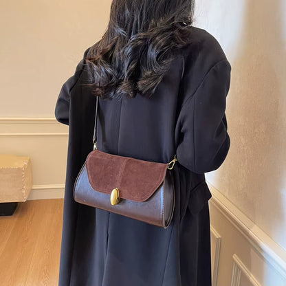 Fashion PU Shoulder Bag Stylish Crossbody Bag Adjustable Strap Vintage Small Tote Bag Trendy Commuting Bag Slouchy Hobo Bag