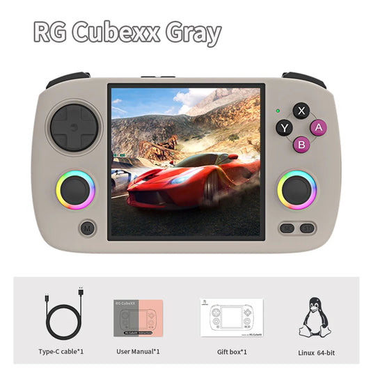 RG Cubexx Retro Handheld Game Console 3.95" IPS 720*720 Screen Linux 64Bit Support Wifi Bluetooth Streaming Video Games