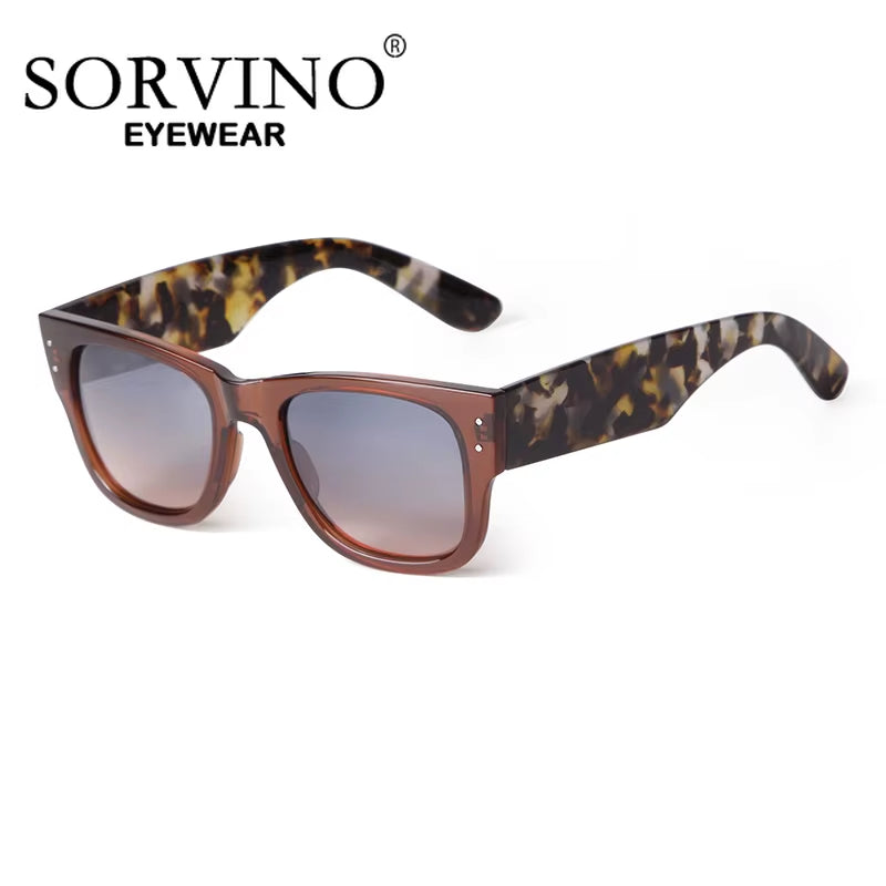 Trendy Square Sunglasses for Women and Men Retro Vintage 70S Sun Glasses Shades Black Tortoiseshell Frame UV Protection