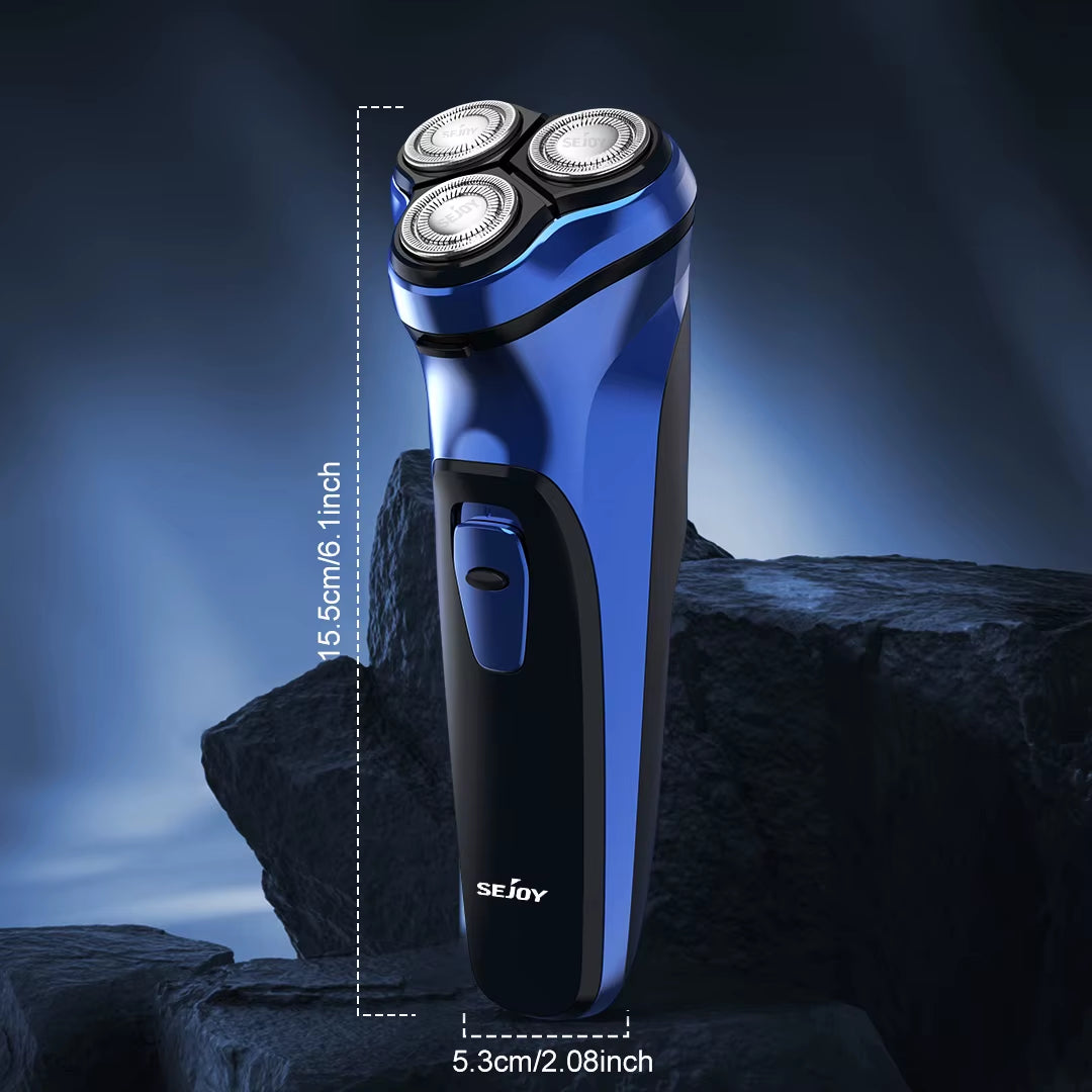 Cordless Electric Razor for Men with Pop-Up Trimmer, Wet/Dry Rotary Shaver, Ideal for Travel, USB Fast Charging